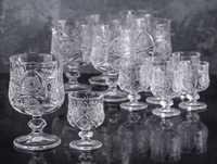 Нови! Комплект кристални чаши за вино и уиски или ракия