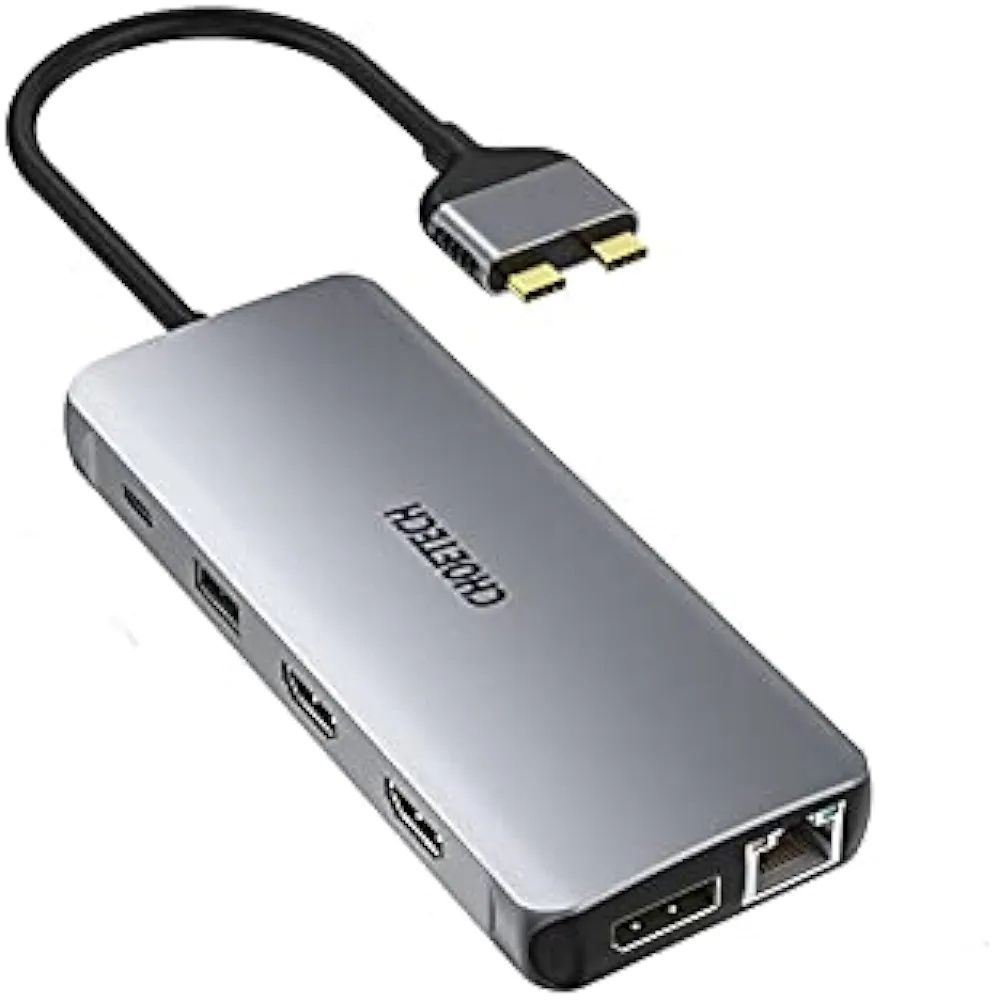 Топ цена !Choetech 12in1 за MacBook Pro / Air двоен монитор