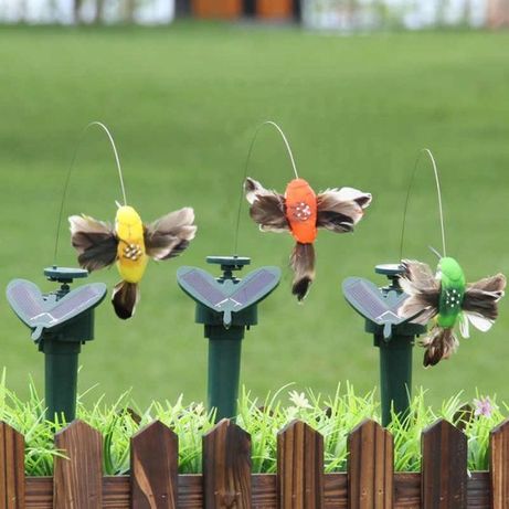 Соларна декорация за градина, соларно колибри, соларна пеперуда