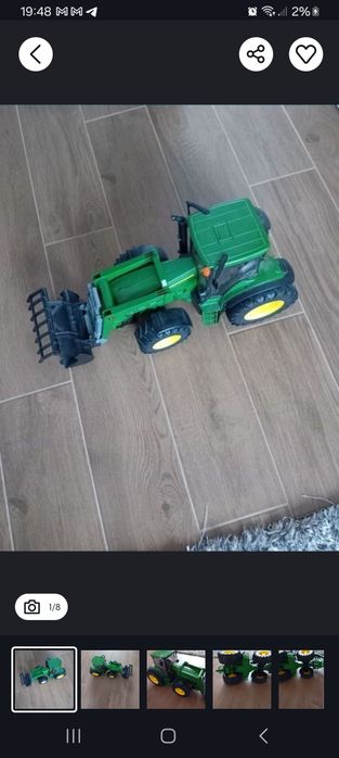 jucarie Bruder Tractor mare John Deere 7930 Incarcator Frontal Utilaj
