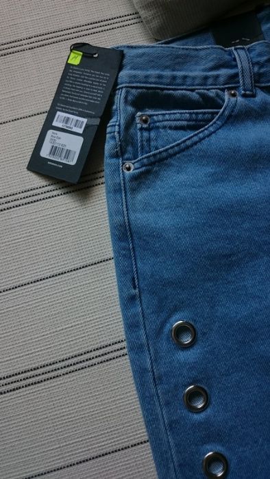 Blugi DR denim jeans makers talie inalta w25 noi bleu inele