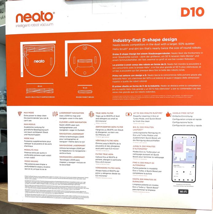 Robot de aspirare Neato D10 cu senzor laser,  NOU!