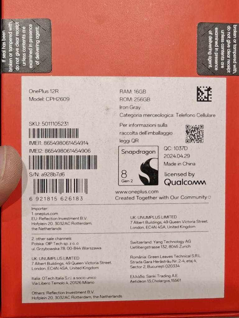 One Plus 12R 16\256 GB1 г.оставаща гаранция от А1