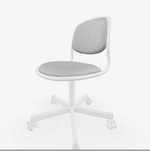 Scaun de birou ergonomic pentru copii, alb cu gri