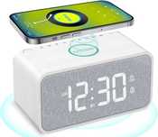 Radio ceas alarmă lemn ANJANK difuzor Bluetooth,incarcator wireless