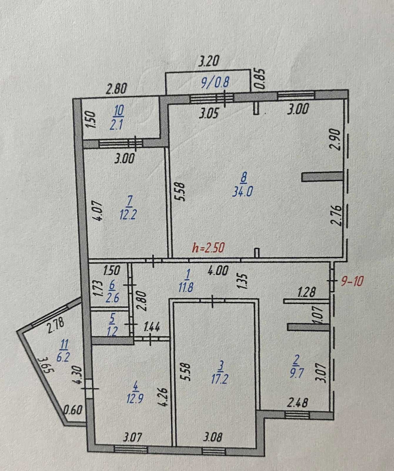 Продам 4-х комнатную квартиру у/п на 8мкр 3кольцо