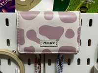 Розовый кошелёк с принтом коровки