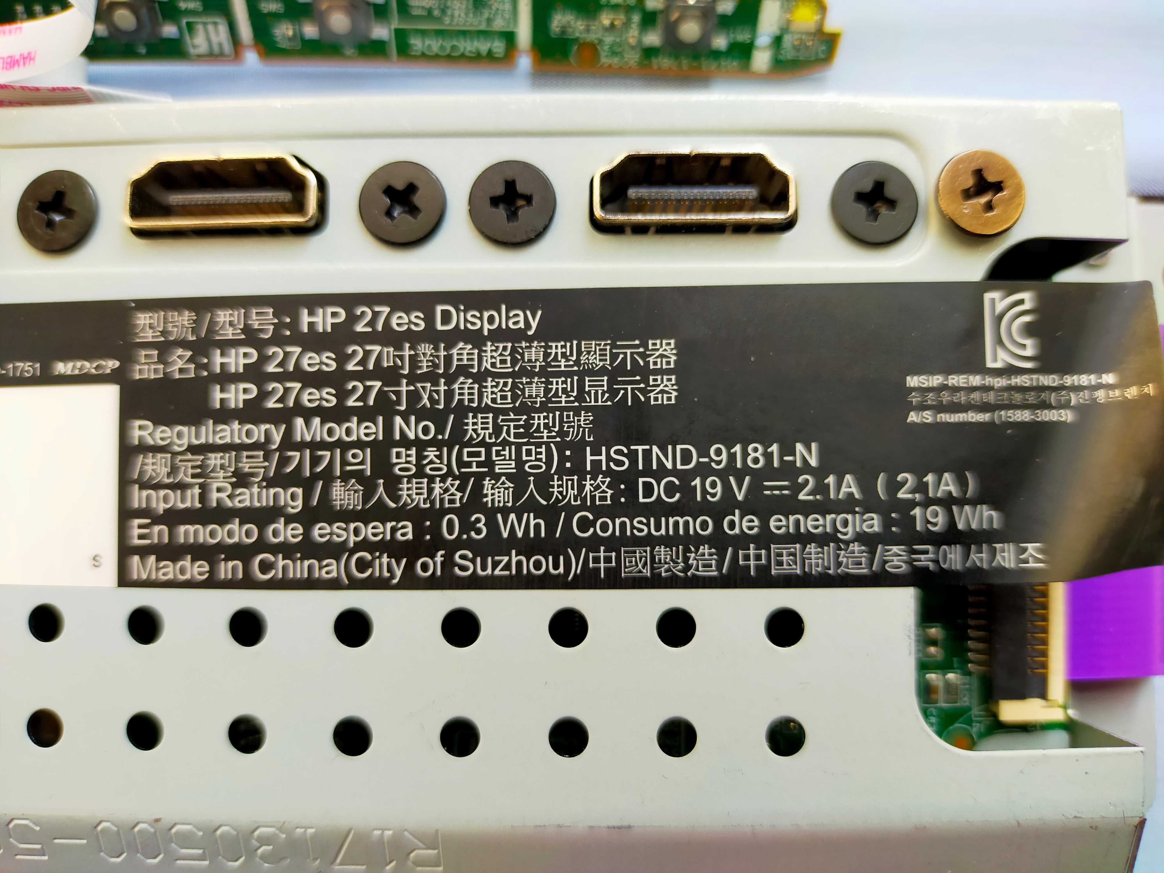 Placa de baza monitor HP 27es 27