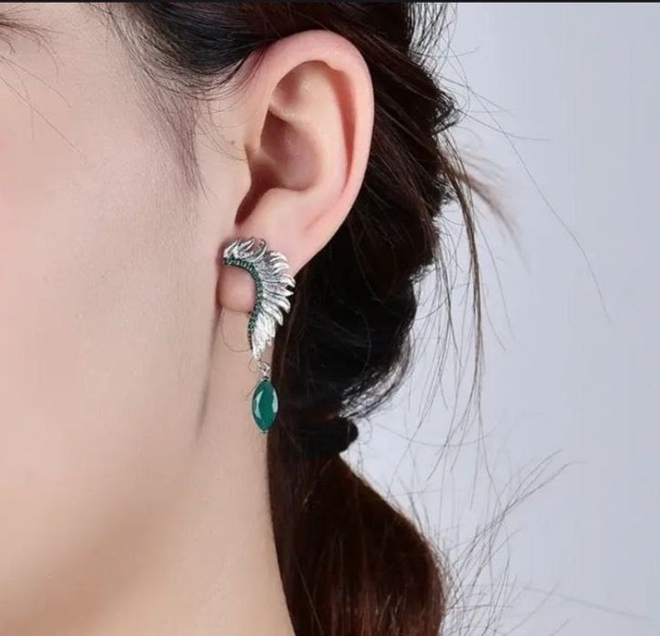 Натуральный агат серебро серьги Серьги интересные 
Серебро 925 родиров