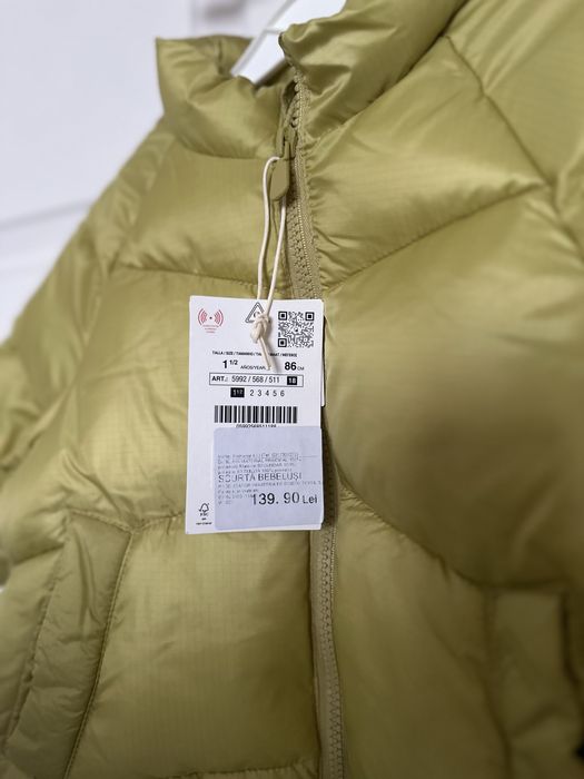 Geaca bebelus Zara, noua, cu eticheta