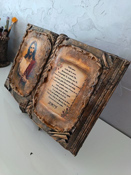 Tablou-icoană tip carte cu suport