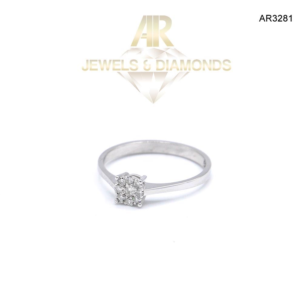 Inel Aur Alb 14 K cu DIAMANTE model deosebit ARJEWELS