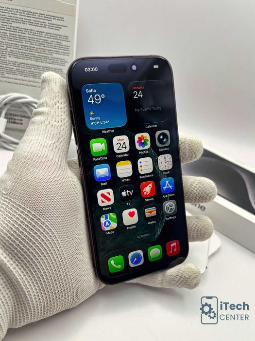 iPhone 15 Pro, 128GB, Black, 100% батерия, КАТО НОВ, ГАРАНЦИЯ!