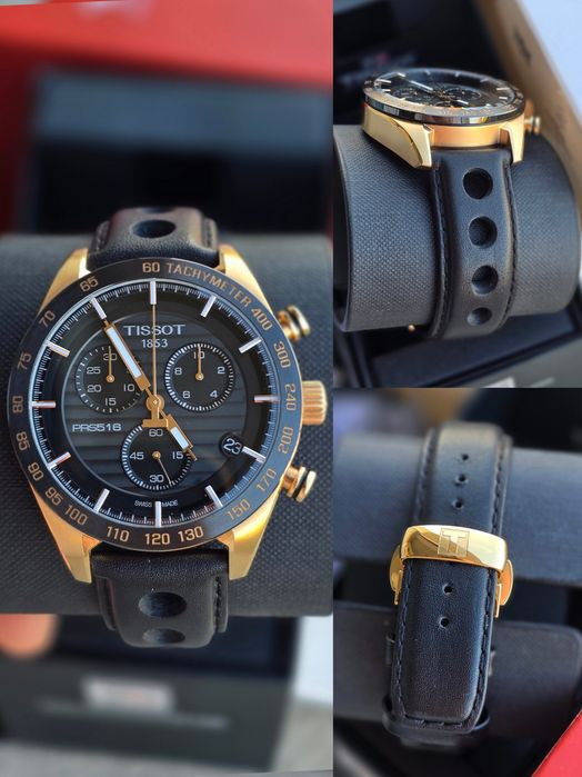 Tissot PRS 516 Chronograph gold 42mm, ETA G10.212 ultima poză
