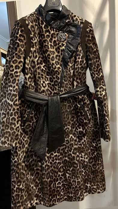 Плащ натуральный пони и кожа