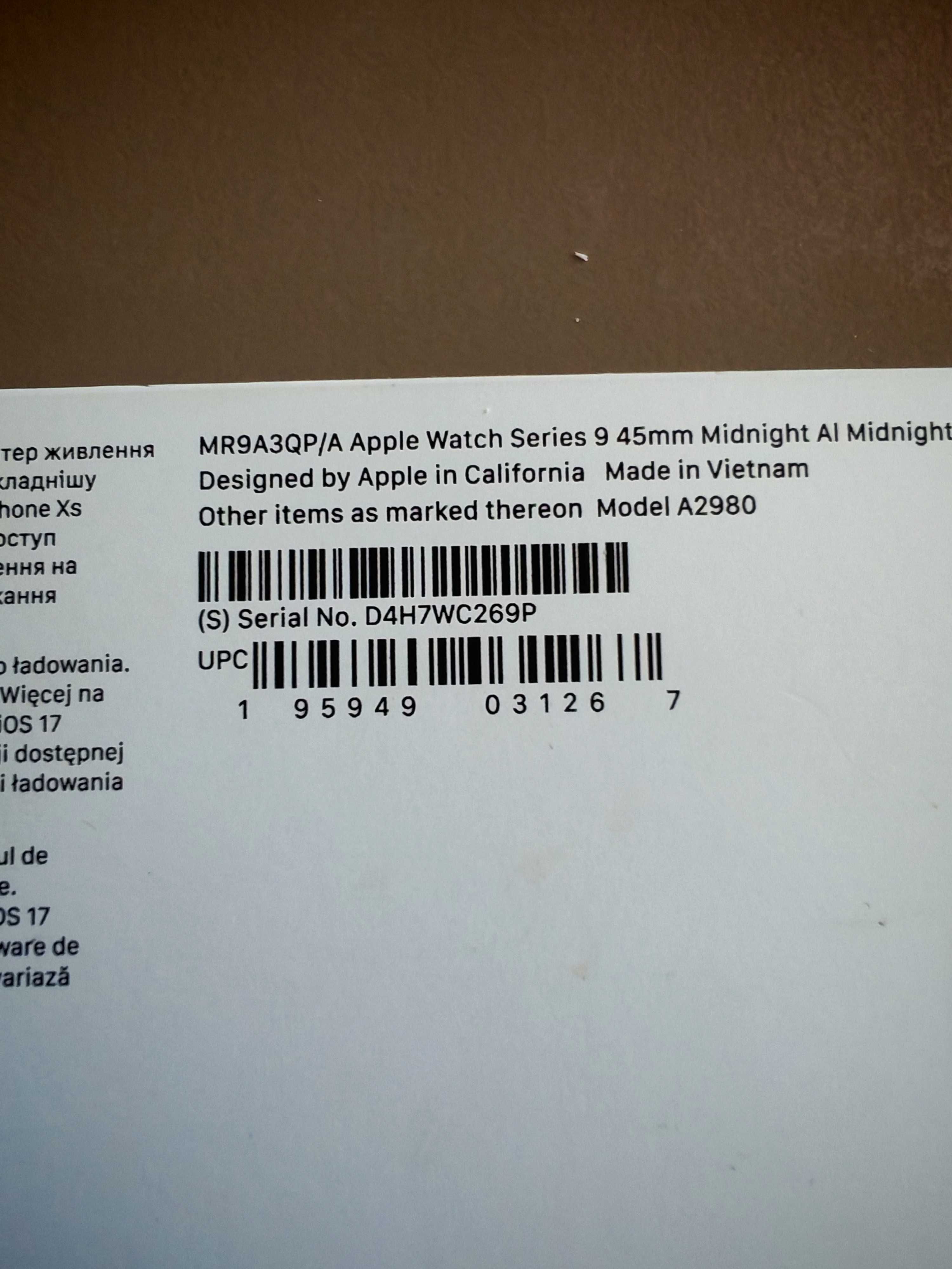 Apple Watch Seria 9 45 mm Negru,garantie Altex