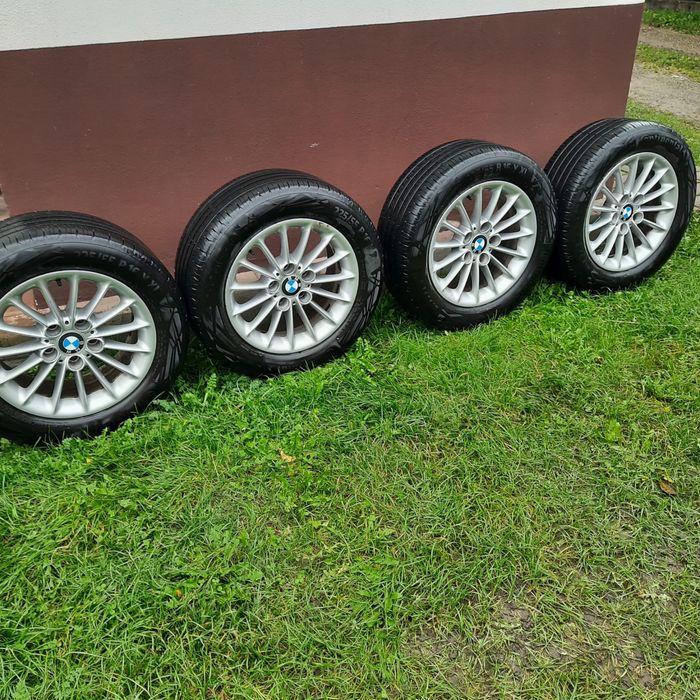 Set 4 jante aliaj bmw 16 si 4 anvelope de vară continental 225/55 R16