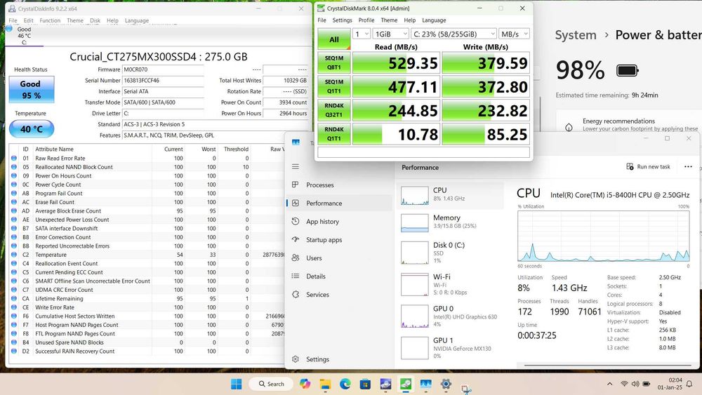 i5-8400H . 16GB . NVMe.. nVidia MX130 . 14" IPS