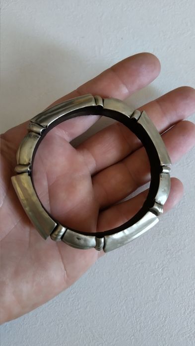 Brățară vintage din argint și abanos