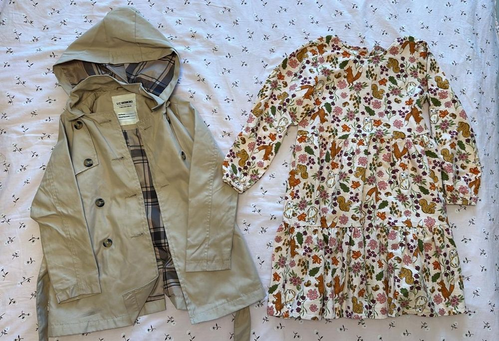 Клин , тениска , блуза ,дънки, яке, 6-7