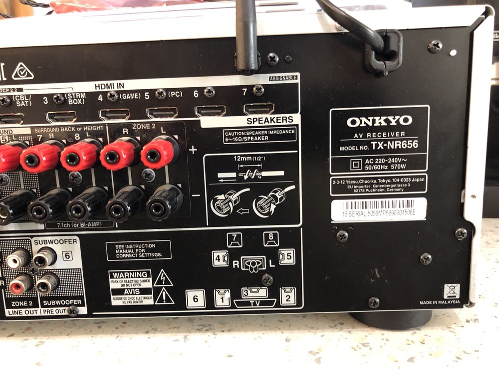 Onkyo TX-NR656 Bluetooth Wi-Fi