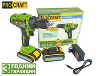 Винтоверт акумулаторен PROCRAFT PA18C, 18V, 2x1.5Ah, 18Nm