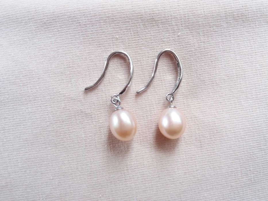 Обеци сребро, розови перли Yuno Pearls