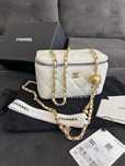Poseta Chanel Vanity 17cm - full box/premium/crem/negru