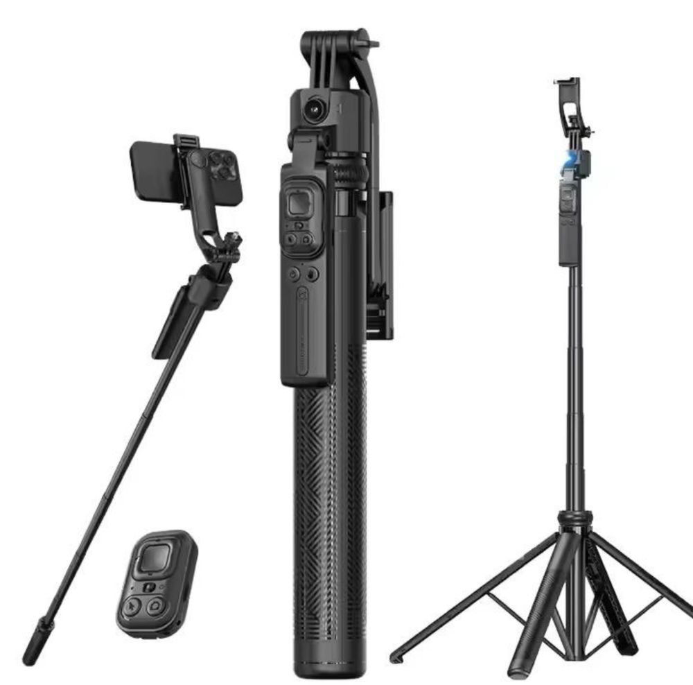 Selfie Stick inteligent C17 cu Gimbal, AI tracking si trepied 163 cm