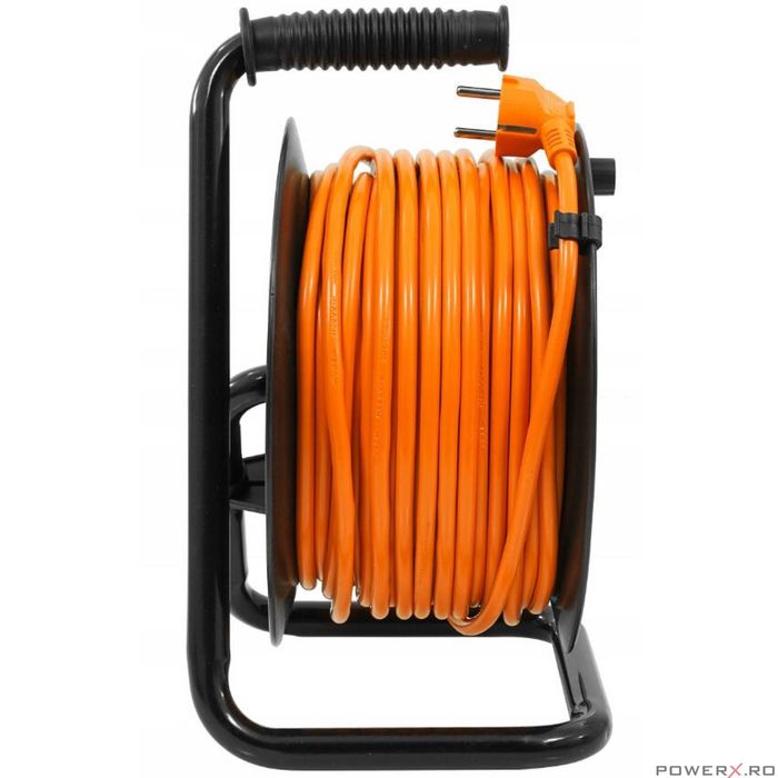 Rola prelungitor cablu cu cadru metalic, 40 metri 3 x 1,5 mm, Verke