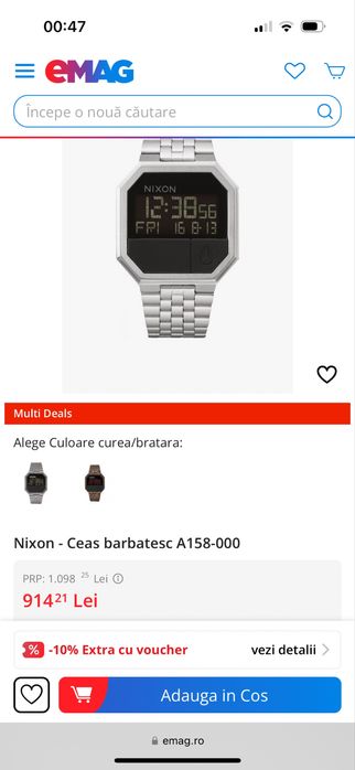 Ceas Barbati Nixon Re-Run A158-001 Nou