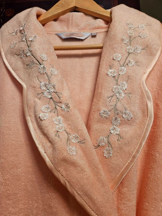 Халат махровый женский новый длинный розовый нежный хлопок-бамбук торг