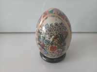 Ou portelan vechi chinezesc, pictat, motiv floral, stil cloisonne