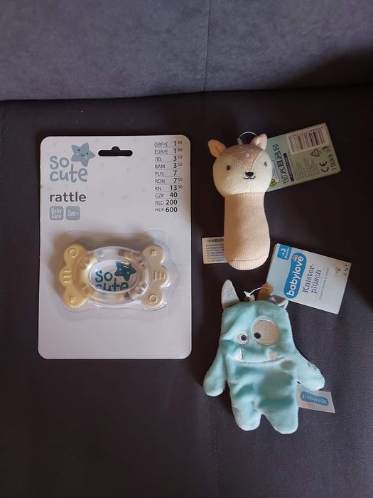 Образователна книжка, Черно-бяла, Taf Toys, Савана + 2 бр играчки baby