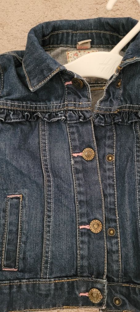 Geaca jeans denim, fetițe + bluză tip cămașă