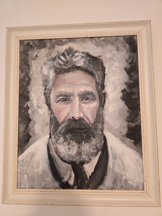 Tablou pictura de colectie portret Constantin Brancusi