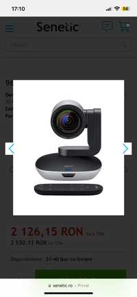 Camera videoconferinta Logitech PTZ Pro 2, Zoom 10X