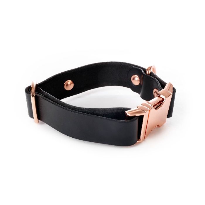 Нашийник за кучета с име и телефон / катарама цвят розово злато/