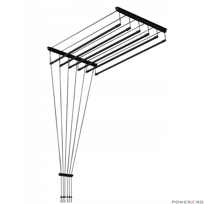 Uscator rufe de tavan, 6x80 cm, negru, Sepio