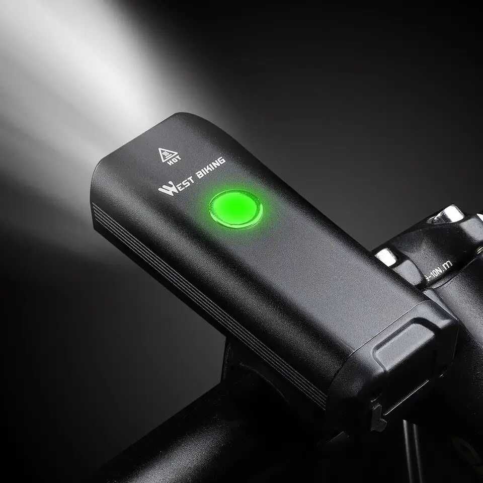 Фенерче за колело, метално, USB, 100m range, IPX 5