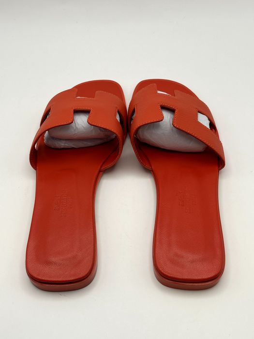 Hermes Slapi Slides Woman Red