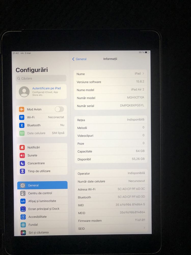 iPad Air 2 WiFi + Cellular 64Gb