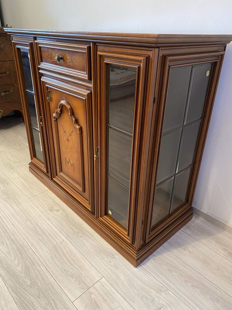 Comoda Servanta Vintage Lemn Geam Fatetat