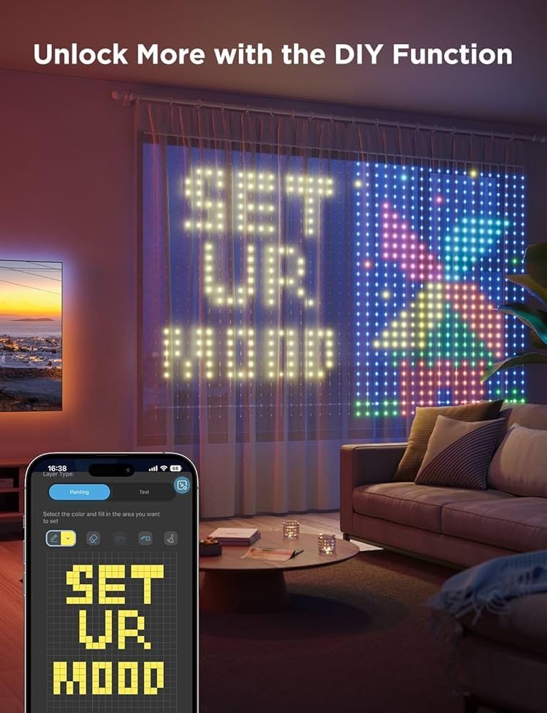 LED светлините завеси Govee интелигентна , за външна и вътрешна употре