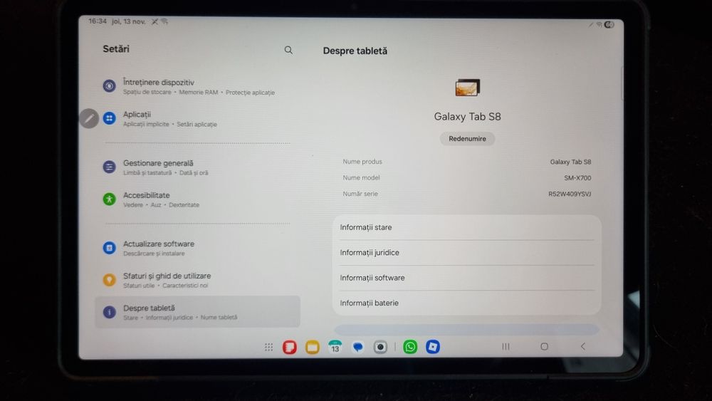 Tab S8, mem 256GB - 8GB ram
