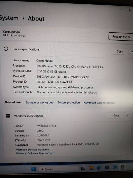 Leptop HO ProBook 450 G5