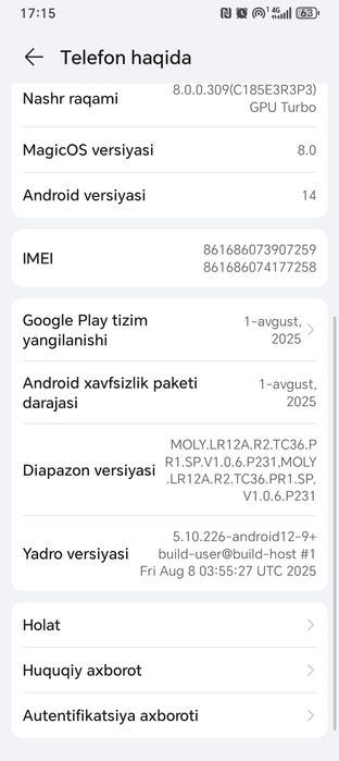 Arzon telefon Honor x6b 256gb