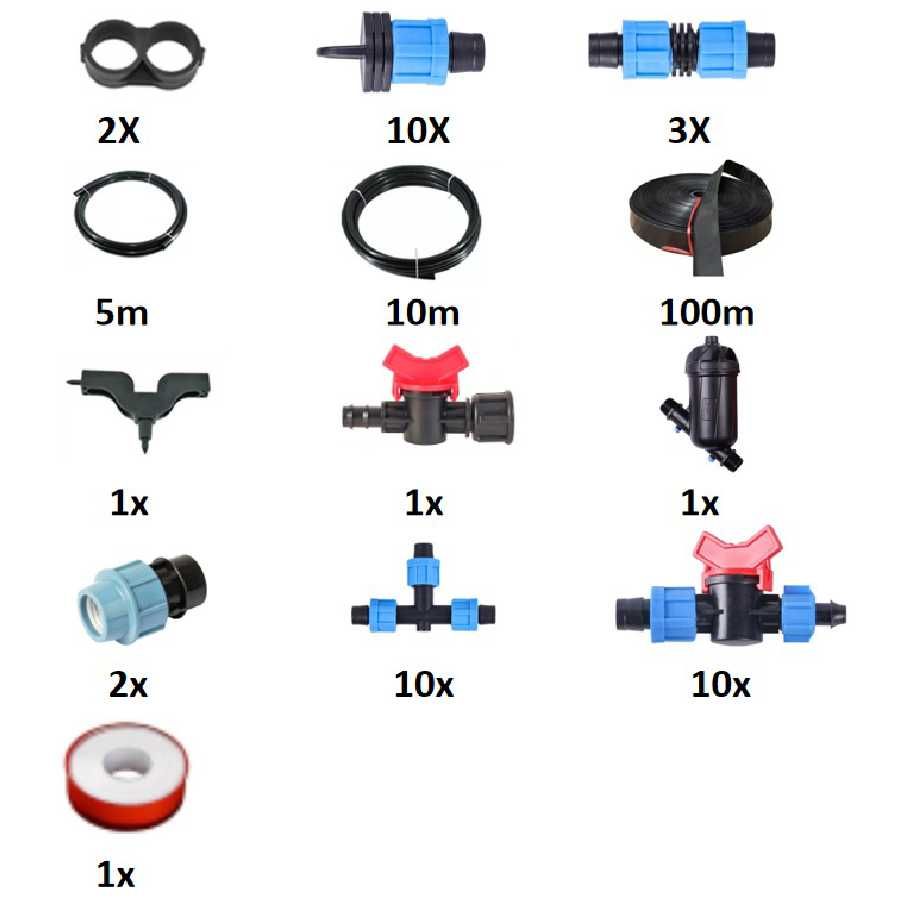 Kit irigare universal pentru sera 10 m lungime