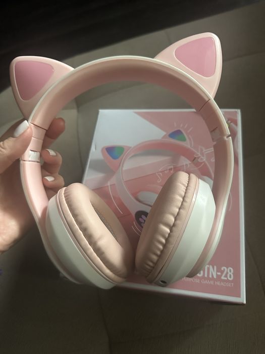 Детски слушалки с котешки уши