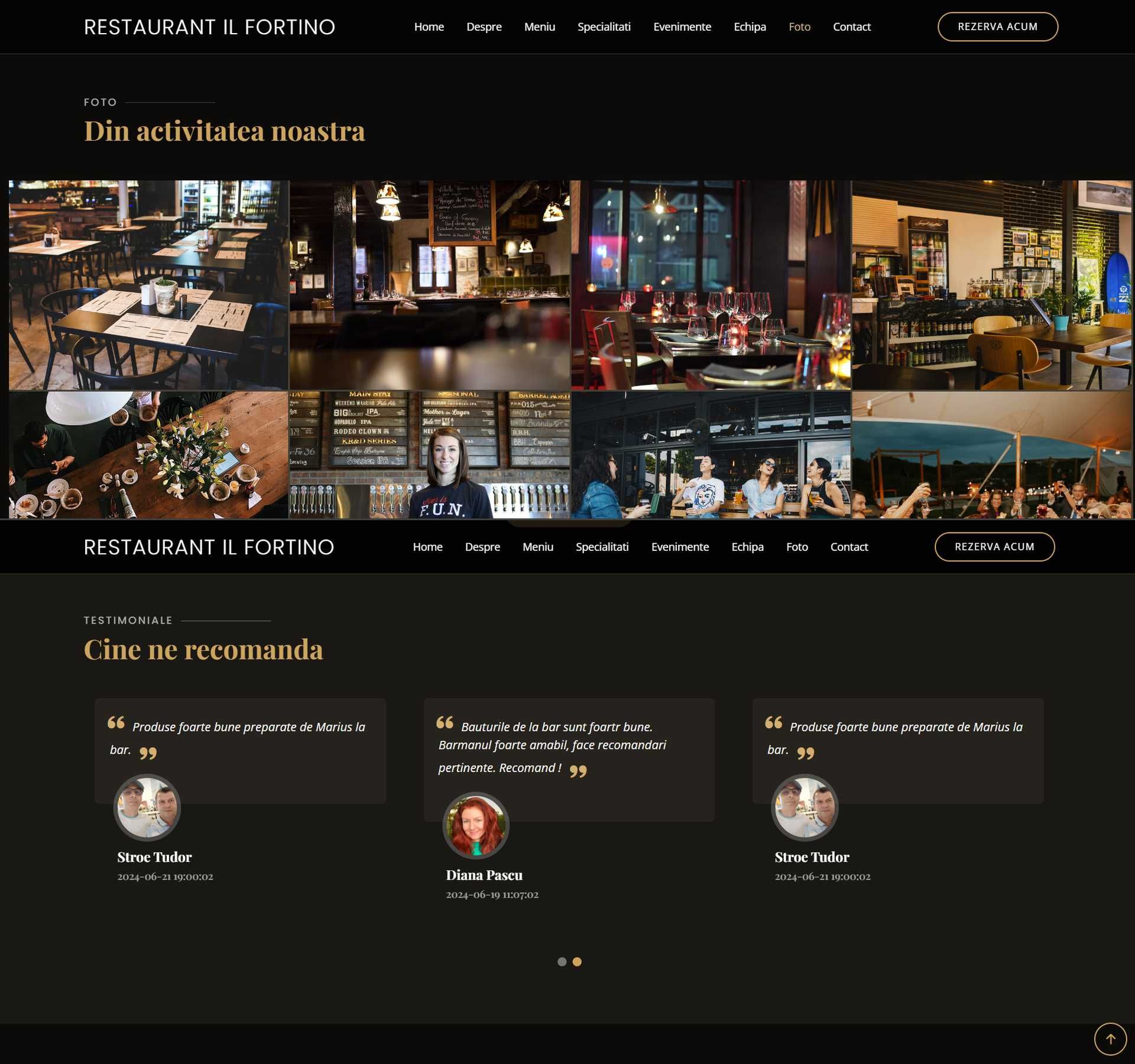 Web site restaurant (include meniu cu cod QR scanabil)